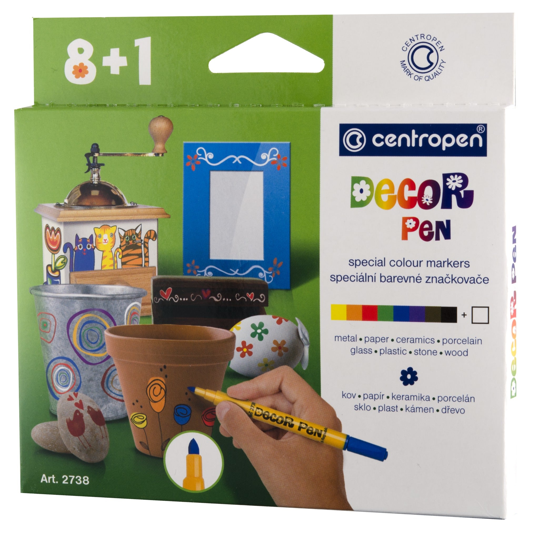 MARKERE PERMANENTE PT DECOR. SLIM 8+1 CULORI 2738 CENTROPEN MARKERE PERMANENTE PT DECOR. SLIM 8+1 CULORI 2738 CENTROPEN